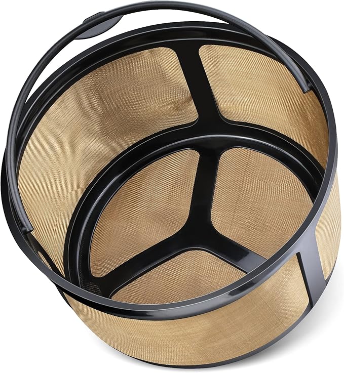 Reusable 8-12 Cup Basket Gold Mesh Coffee Filter for Keurig K-Duo Essentials and K Duo Brewers Machine, Replaces your Paper Coffee Filters, BPA Free (2 Pack)