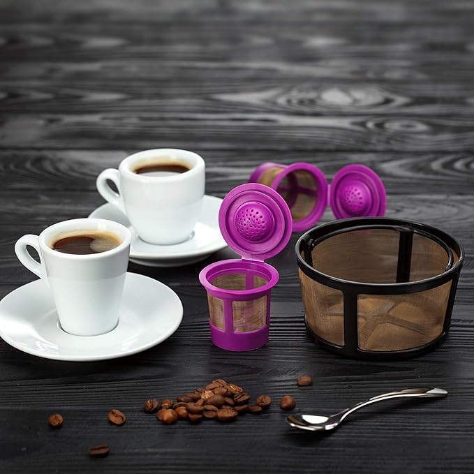 GoodCups Keurig K-Duo Coffee Filter and 2 Reusable K-Cups for K-Duo Essentials - Carafe Basket Coffee Filters and 2 Refillable K-Cups