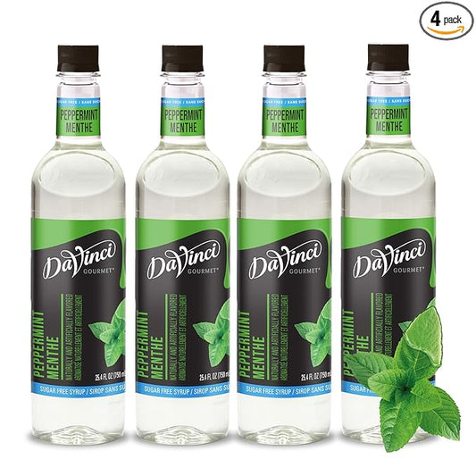 DaVinci Gourmet Sugar-Free Peppermint Syrup, 25.4 Fluid Ounces (Pack of 4)