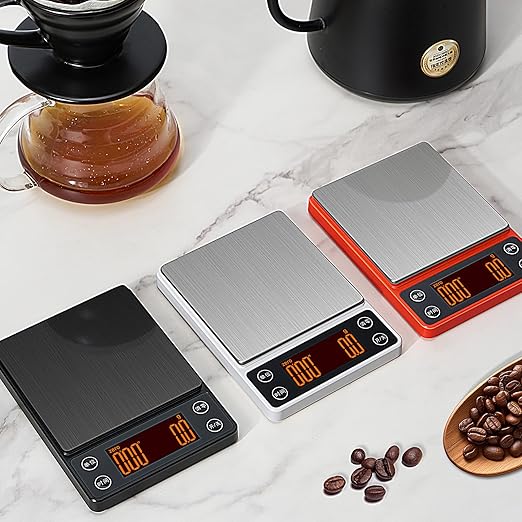 Espresso Scale with Timer 3kg/0.1g Accuracy Coffee Bean Scale Digital Pour Over Coffee Scale Portable Rechargeable Auto Tare and Smart Water Flow Suitable for Coffee Lovers and Baristas (Black)
