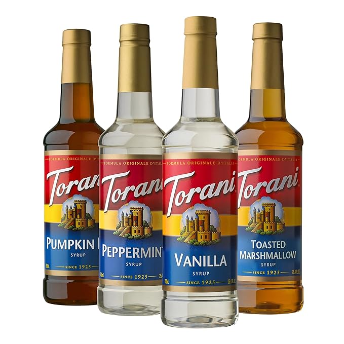 Torani Syrup Variety Packs, Holiday Favorites, 25.4 fl oz (Set of 4)