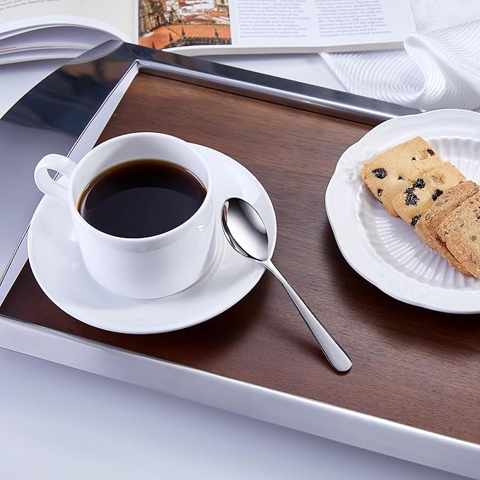 KEAWELL Premium Louise Demitasse Espresso Spoons, 18/10 Stainless Steel, 4.4-Inch Small Size, Dishwasher Safe (4.4 inches, 12)