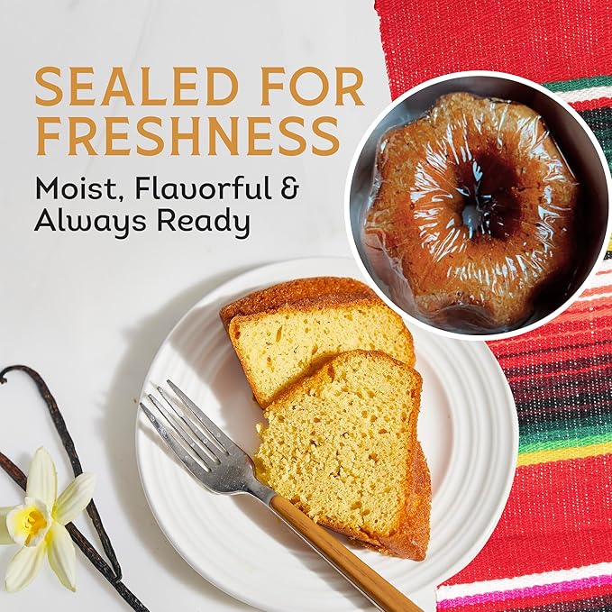 TORTUGA Caribbean Mexican Vanilla Rum Cake - 4 oz Caribbean Rum Cake - The Perfect Premium Gourmet Gift for Stocking Stuffers, Gift Baskets, and Christmas Gifts - Great Snack Cakes for Delivery