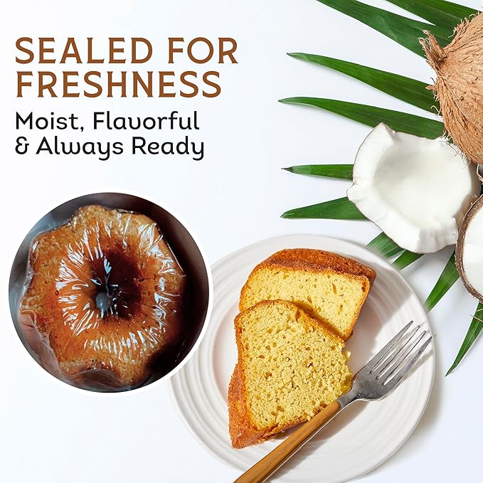 TORTUGA Caribbean Coconut Rum Cake - 32 oz Rum Cake - The Perfect Premium Gourmet Gift for Gift Baskets, Parties, Holidays, and Birthdays