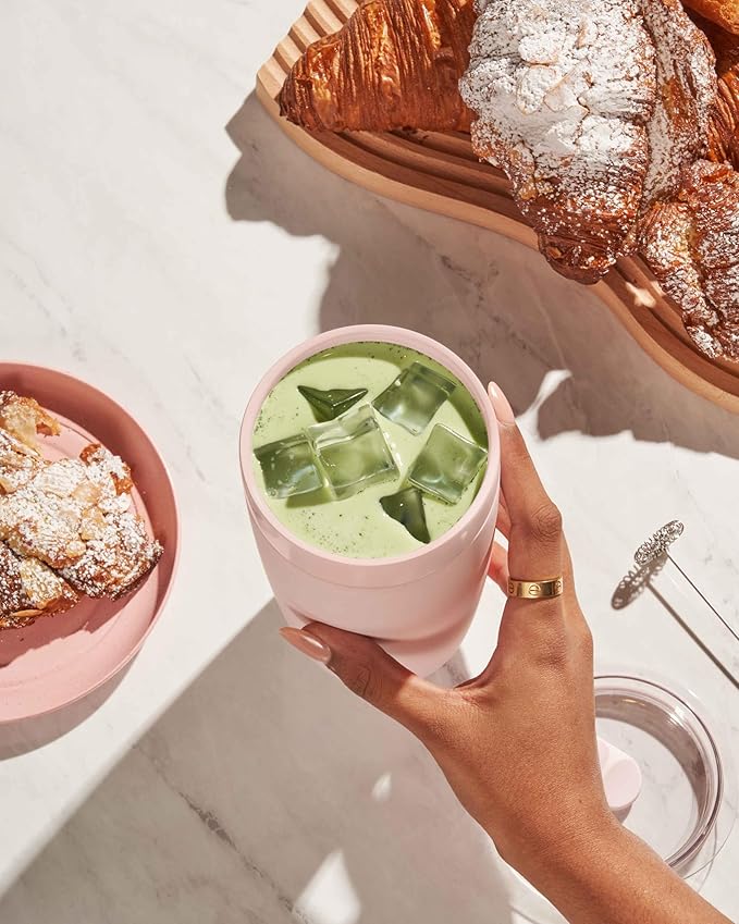 W&P Porter Insulated Tumbler 20 oz | No Metallic Aftertaste Ceramic Coated for Water, Coffee, & Tea | Wide Mouth Vacuum Insulated | Dishwasher Safe, Blush (Tone on Tone)