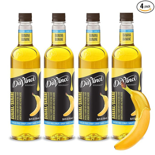 DaVinci Gourmet Sugar-Free Banana Syrup, 25.4 Fluid Ounces (Pack of 4)