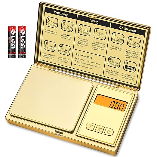 Digital Pocket Scale 300g/0.01g Accuracy，Small Jewelry Coin Powder Scales Digital Weight Grams and oz, Digital Gold Gram Scale with LCD