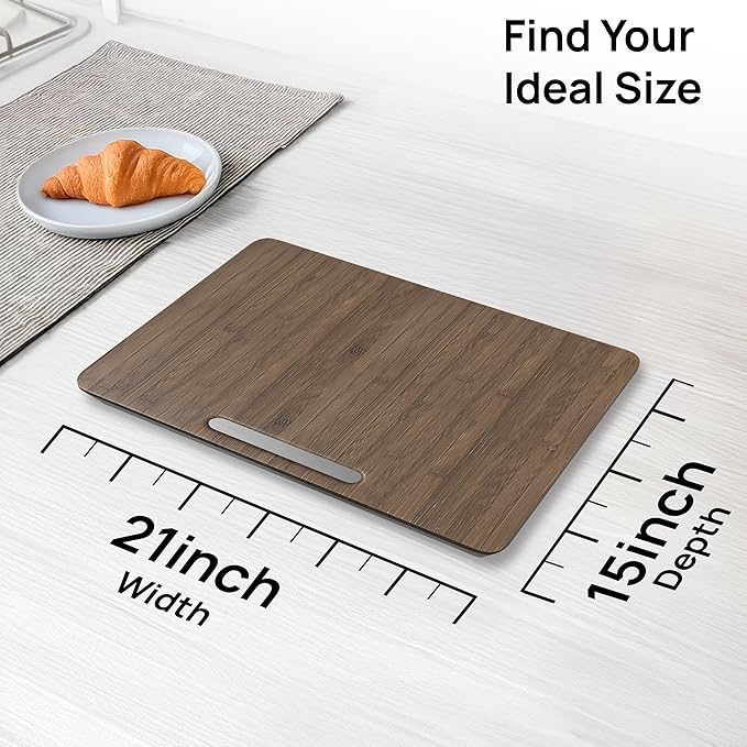 Ibyx Elegant Sliding Tray for Your Coffee Maker & Heavy Kitchen Appliances - Sturdy, Slides Easily from Under The Cabinet (Brown, 21" W x 15" D)