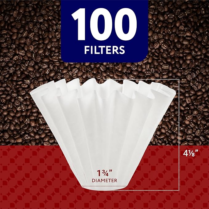 IMPRESA 100-Pack Pour-Over Coffee Filter Set for Fellow Stagg XF & White Tall Coffee Dripper – Flat Bottom Design
