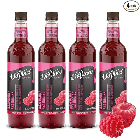 DaVinci Gourmet Classic Raspberry Syrup, 25.4 Fluid Ounces (Pack of 4)