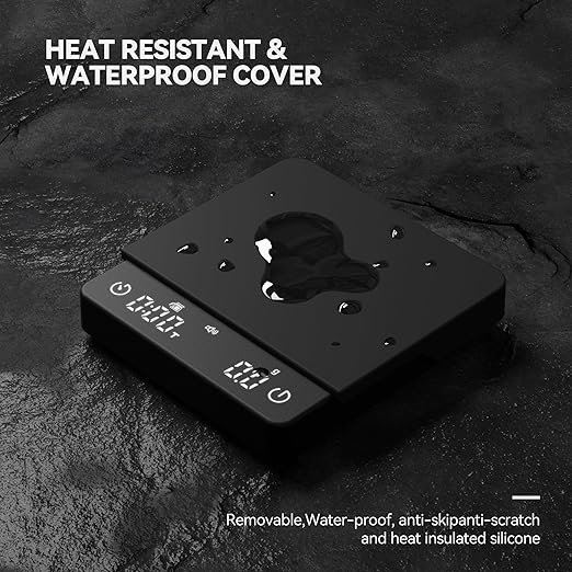 Mini Coffee Scale with Auto Timing, Espresso Scale with Timer, 2kg/0.1g High Precision Scale for Coffee Beans, Black, Rechargeable