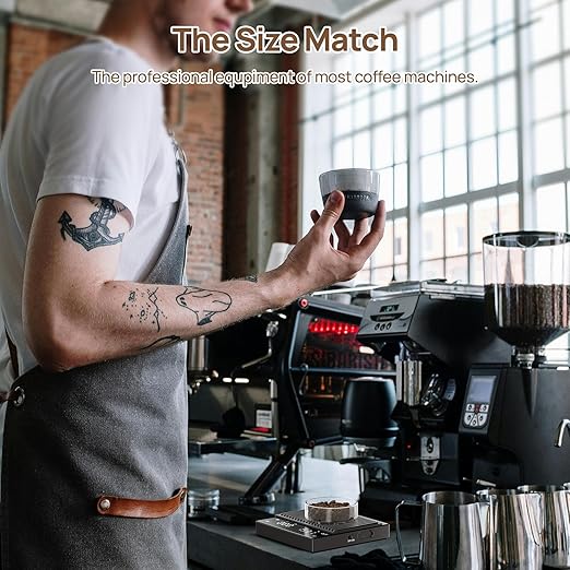 Meilen Mini Espresso Coffee Scale with Timer - 0.1g Precise Graduation, USB Rechargeable, 6 Weight Units, Ultra-Thin 2kg Digital Scale for Espresso, Pour Over, Drip, Kitchen (Black) (1)