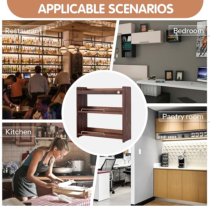 Coffee Mug Holder Wooden Cup Rack Mug Display Shelf Coffee Cup Holder for Countertop With 6 Mug Cups 3 Tier Wood Coffee Mugs Holder for Kitchen Coffee Cup Storage