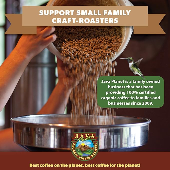 Low Acid Organic Coffee – Whole Bean, Mold-Free & Stomach Friendly by Java Planet, Cinnamon and Vanilla, Medium Dark Roast, Arabica Gourmet Coffee Grade A, Smithsonian Bird Friendly, 1LB Bag