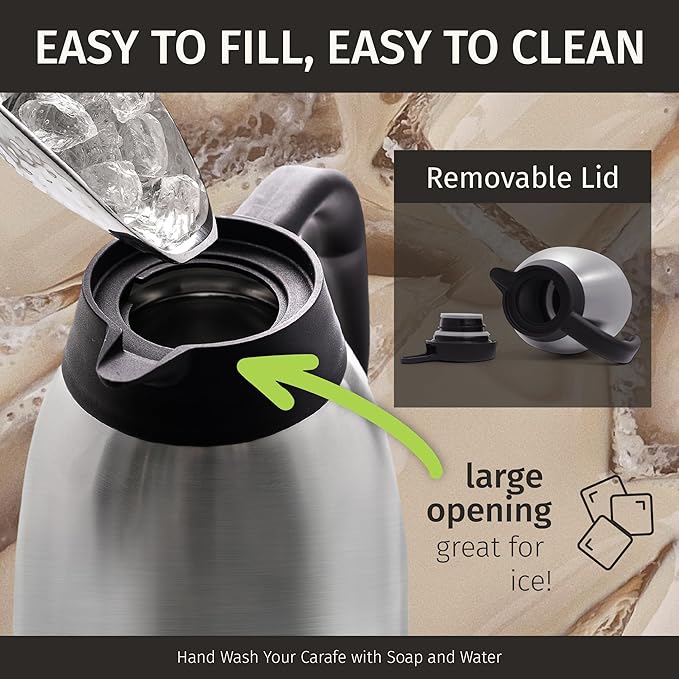 68oz Thermal Coffee Carafe Bundle - 12 Hours Coffee Dispenser, Insulated Stainless Steel Hot Chocolate Dispenser for Parties - Coffee Carafes For Keeping Hot Beverage Dispenser, Coffee Dispenser & Tea