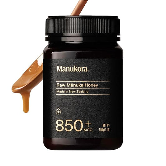 Manukora Raw Manuka New Zealand Honey MGO 850+, Non-GMO, Monofloral, 3rd-Party Tested, Glyphosate Residue Free Certified, 2000+ Natural Compounds, Traceable Hive-to-Hand, Digestive & Immune Support – 500g