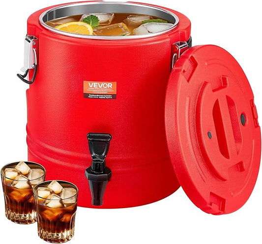 VEVOR Insulated Beverage Dispenser, 3 Gal/11.4L Thermal Hot and Cold Drink Server Dispenser with Spigot, Food-Grade Cooler Jug with 304 Stainless Steel Interior, for Tea Coffee Restaurant Outdoor
