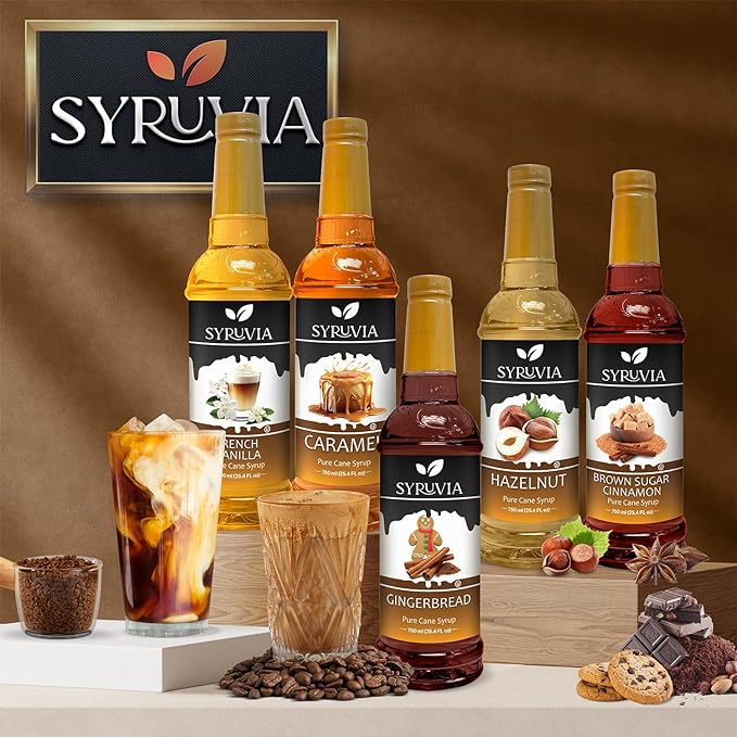 Syruvia Coffee Syrup, Pistachio Latte Flavored Syrup for Drinks, Lattes, and Desserts – 25.4 fl oz, With Pump