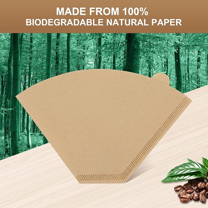 Disposable Coffee Paper Filters, 400 Pcs #4 Cone Unbleached Filter for Cuisinart, Ninja, BLACK+DECKER & other 8-14 Cup Coffee Makers