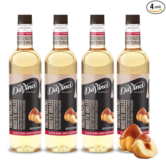 DaVinci Gourmet Classic Toasted Hazelnut Syrup, 25.4 Fluid Ounces (Pack of 4)