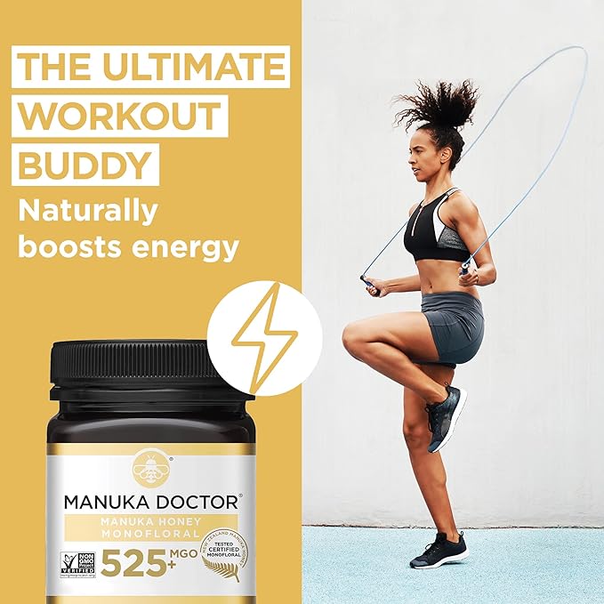 Manuka Doctor - MGO 525+ Manuka Honey Monofloral, 100% Pure New Zealand Honey. Certified. Guaranteed. Raw. Non-GMO (17.6 oz)