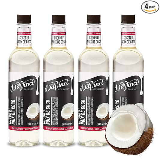 DaVinci Gourmet Classic Coconut Syrup, 25.4 Fluid Ounces (Pack of 4)