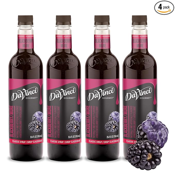 DaVinci Gourmet Classic Blackberry Syrup, 25.4 Fluid Ounces (Pack of 4)