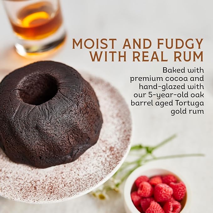 TORTUGA Caribbean Chocolate Rum Cake - 16 oz Rum Cake - The Perfect Premium Gourmet Gift for Gift Baskets, Parties, Holidays, and Birthdays - Great Cakes for Delivery