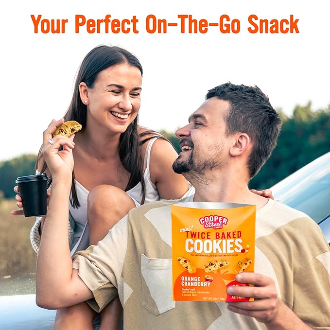 Cooper Street Twice Baked Biscotti Cookies Variety Pack - 5 Pack (5oz Each) - Light and Crispy Coffee Cookies 5 Flavors Assortment - Low-Calorie Snacks for Adults & Kids - Dairy & Peanut Free, Kosher