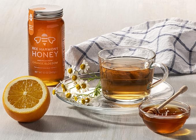 Bee Harmony American Raw Orange Blossom Honey, 12 Ounce