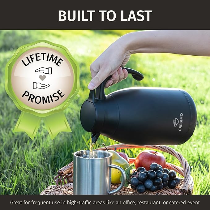 68oz Thermal Coffee Carafe Bundle - 12 Hours Coffee Dispenser, Insulated Stainless Steel Hot Chocolate Dispenser for Parties - Coffee Carafes For Keeping Hot Beverage Dispenser, Coffee Dispenser & Tea