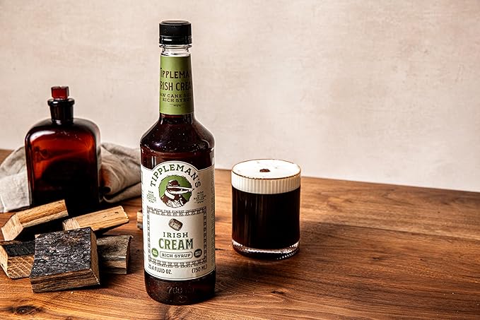 Tippleman's Irish Cream Coffee Syrup - Rich Flavor for Hot or Iced Drinks, Latte, Tea, Espresso, Cappuccino, Cocktails, & Baking - 25.4 Fl Oz