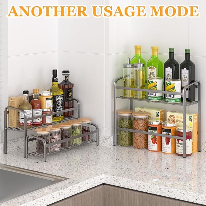 Coffee Syrup Organizer 3-Tier, 12 Bottles Capacity Coffee Syrup Rack, Metal Syrup Stand for Spice, Wine, Liquor, Bottle, Coffee Bar Station Racks Magnetic, No Installation, Grey