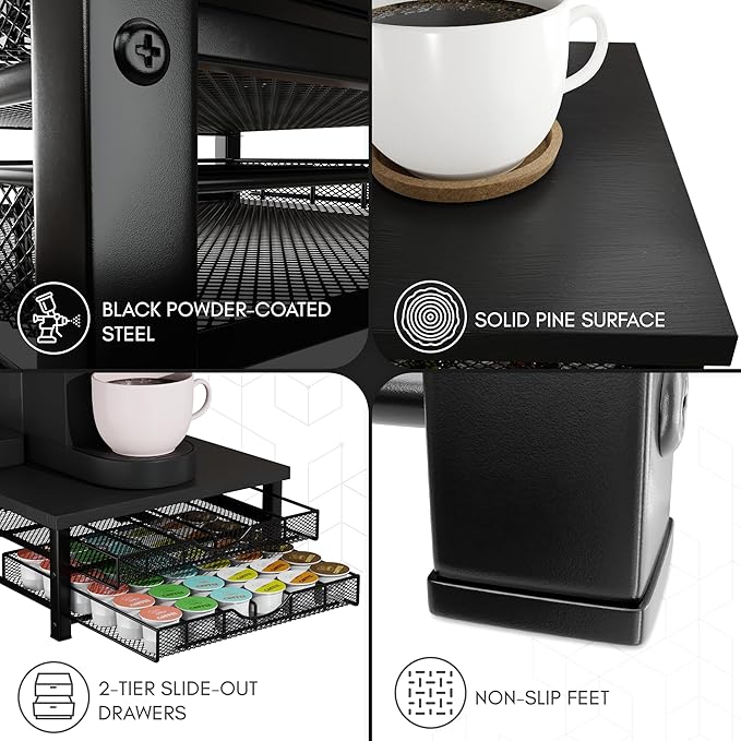 K Cup Holder - Coffee Bar Organizer for Countertop - K Cup Drawer Organizer - Coffee Station Accessories - Keurig Coffee Pod Holders for Counter Small Space - Kpod Kcup Storage - Coffee Pods Holder
