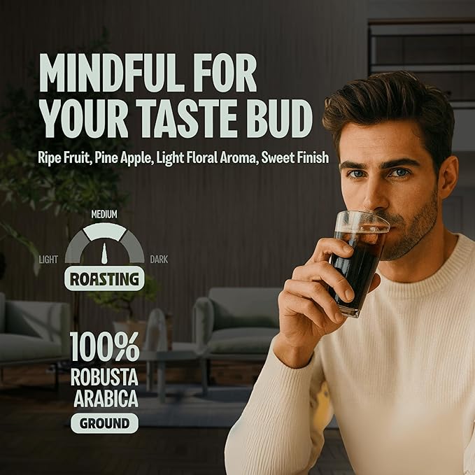 BAZAN COFFEE – Special Vietnamese Blend, Robusta & Arabica, Medium Roast Ground Coffee, Fruity Floral & Caramel Notes, Low Acidity, Perfect with Milk or Phin Filter, 12oz Bag