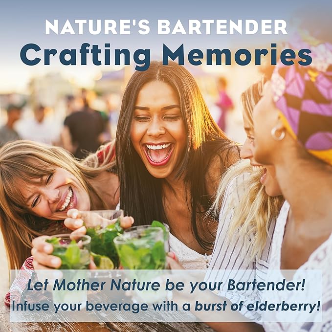 Bluestem Botanicals Organic Elderberry Simple Syrup, 8 oz, Cocktail and Mocktail Mixer for Drinks, Non-Alcoholic