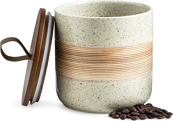 Spice Jars with Lid, Coffee Container Kitchen Food Storage Jars for Spice Sugar Tea Bag, Stackable Decorative Canisters for Countertop, 37 fl.oz