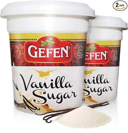 Gefen Vanilla Sugar, 12oz, (2 Pack), Resealable Container, Measuring Scoop Included