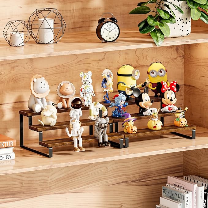 Giikin 2-Tier Wooden Display Stand Riser, Perfume Organizer, Cupcake Stand Holder