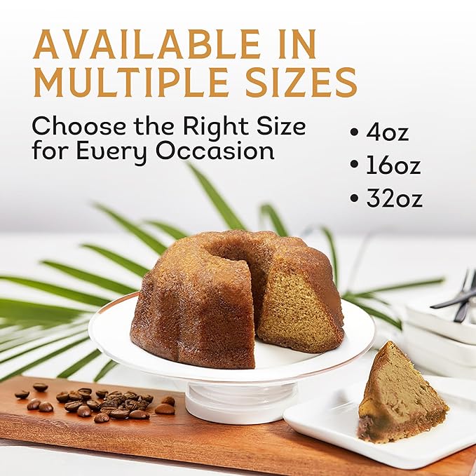 TORTUGA Caribbean Blue Mountain Rum Cake - 16 oz Rum Cake - The Perfect Premium Gourmet Gift for Gift Baskets, Parties, Holidays, and Birthdays - Great Cakes for Delivery