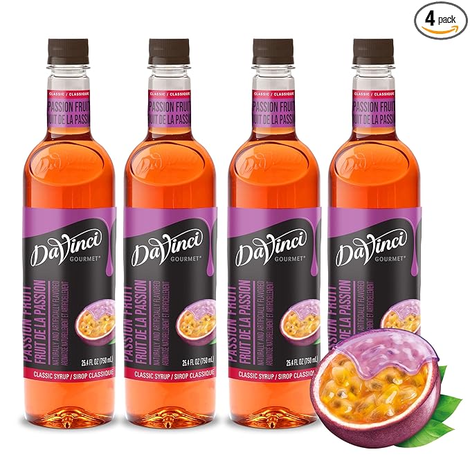 DaVinci Gourmet Classic Passion Fruit Syrup, 25.4 Fluid Ounces (Pack of 4)