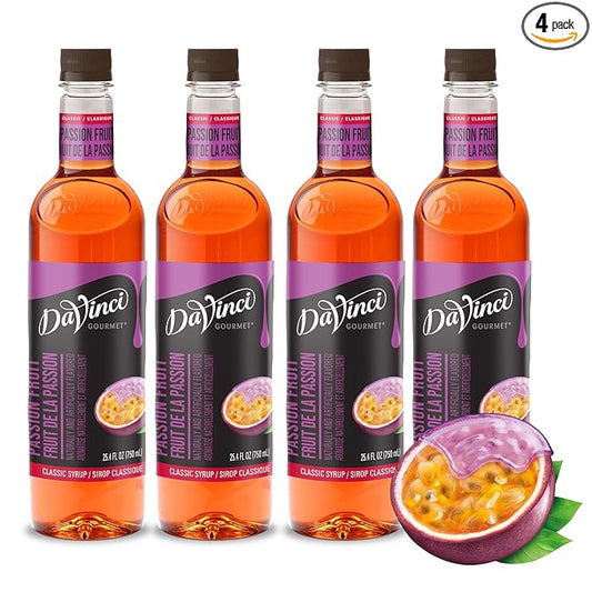 DaVinci Gourmet Classic Passion Fruit Syrup, 25.4 Fluid Ounces (Pack of 4)