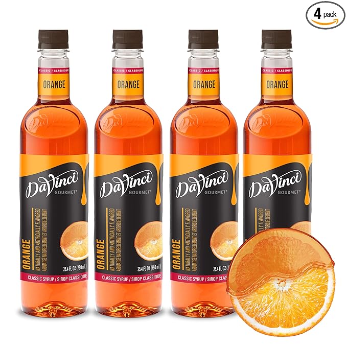 DaVinci Gourmet Classic Orange Syrup, 25.4 Fluid Ounces (Pack of 4)
