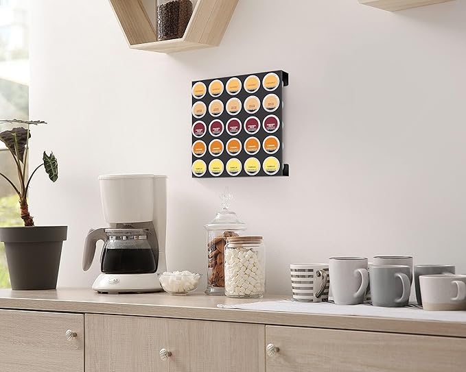 MyLifeUNIT K Cup Organizer Drawer Countertop Wall Mounted K Cup Holder Coffee Pod Storage Holder for Coffee Station, Office and Kitchen, Black