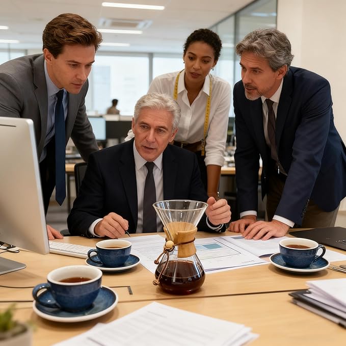 Subjectthree Pour Over Coffee Dripper 8 Cup Glass Coffee Maker Carafe Pot with Filter for Home Office Camping Easy Clean (8 Cup/28 oz)