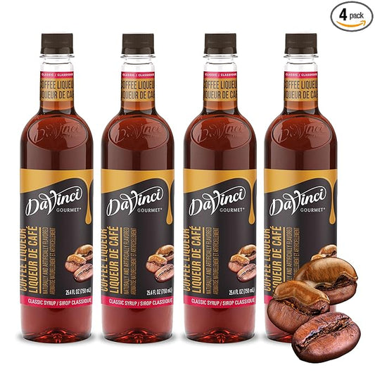DaVinci Gourmet Classic Coffee Liqueur Syrup, 25.4 Fluid Ounces (Pack of 4)