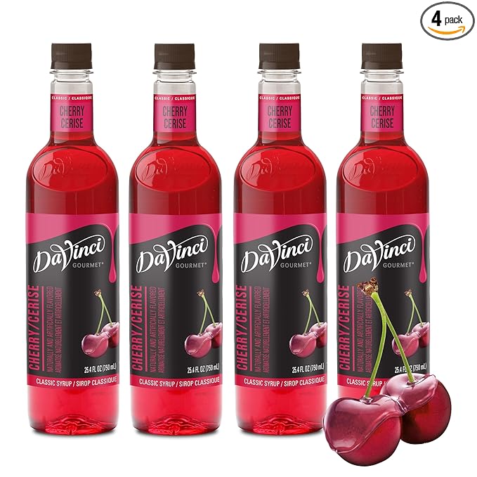 DaVinci Gourmet Classic Cherry Syrup, 25.4 Fluid Ounces (Pack of 4)