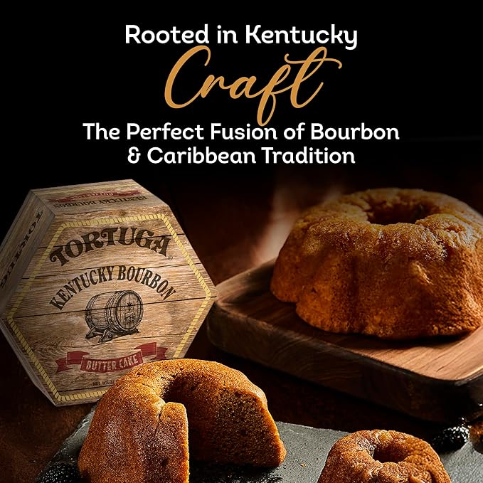 TORTUGA Kentucky Bourbon Butter Cake - 16oz Cake - 2 Pack - The Perfect Premium Gourmet Gift for Stocking Stuffers, Gift Baskets, and Christmas Gifts - Great Cakes for Delivery