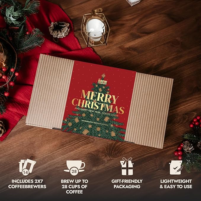Christmas Coffee Gifts for Men & Women - 14 of the World's Finest Single Estate Specialty Coffees in Sampler Box for Coffee Lovers | Perfect Secret Santa Gift Set Idea with Unique Coffeebrewers