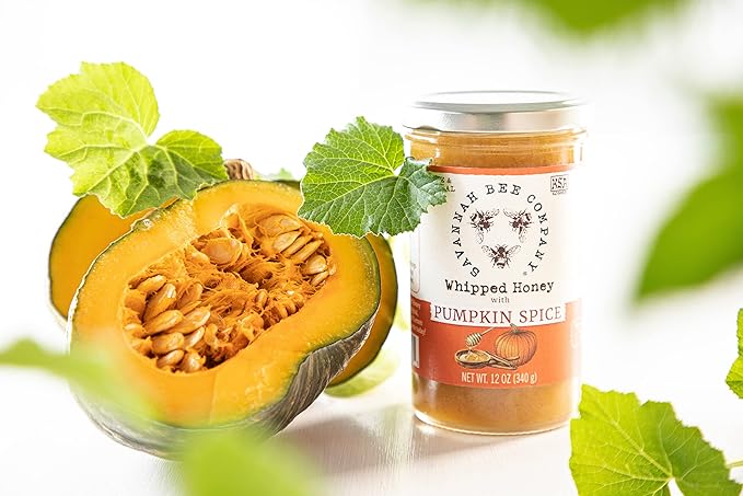 Savannah Bee Company Whipped Honey - All Natural Spreadable Honey (12 Ounce (Pack of 1), Pumpkin Spice)